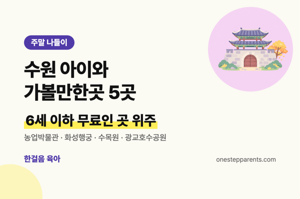 수원 아이와 가볼만한곳 5곳 요약 카드
